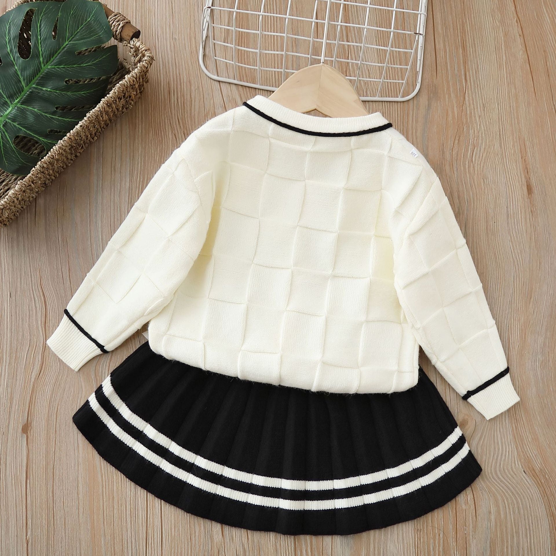 Conjunto Infantil Feminino Botões de Pérola Lacinho