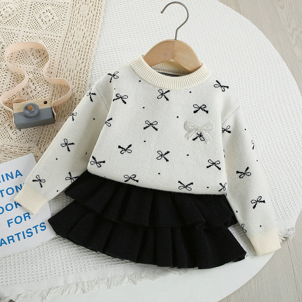 Conjunto Infantil de Tricô Lacinhos