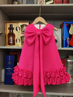 Vestido Infantil Barra Babados e Laço