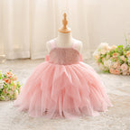 Vestido de Festa Lantejoulas e Tule Camadas