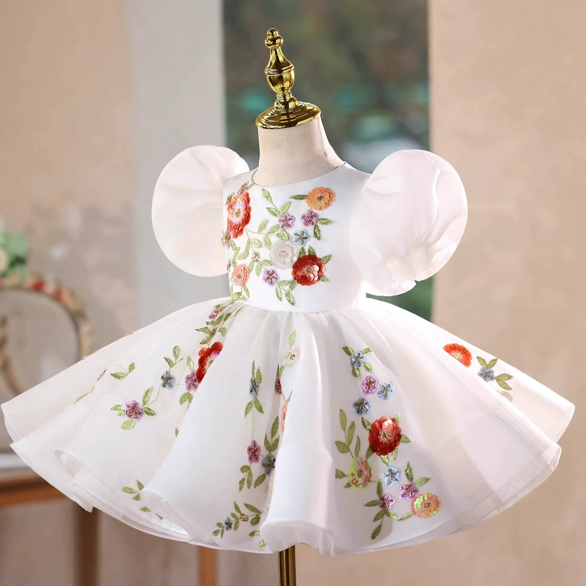 Vestido de Festa Floral Bufante