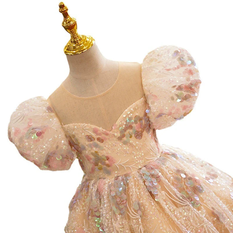 Vestido de Festa Infantil Lantejoulas Brilhante
