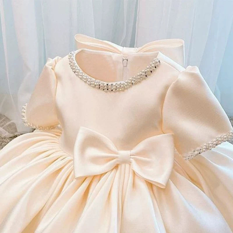 Vestido Infantil Pérolas Lacinho