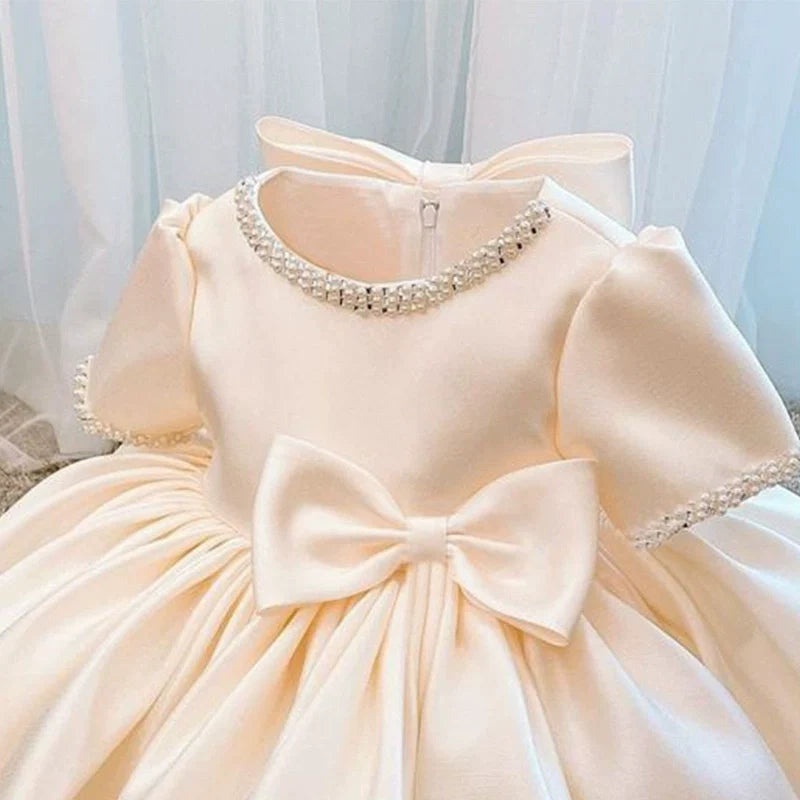 Vestido Infantil Pérolas Lacinho