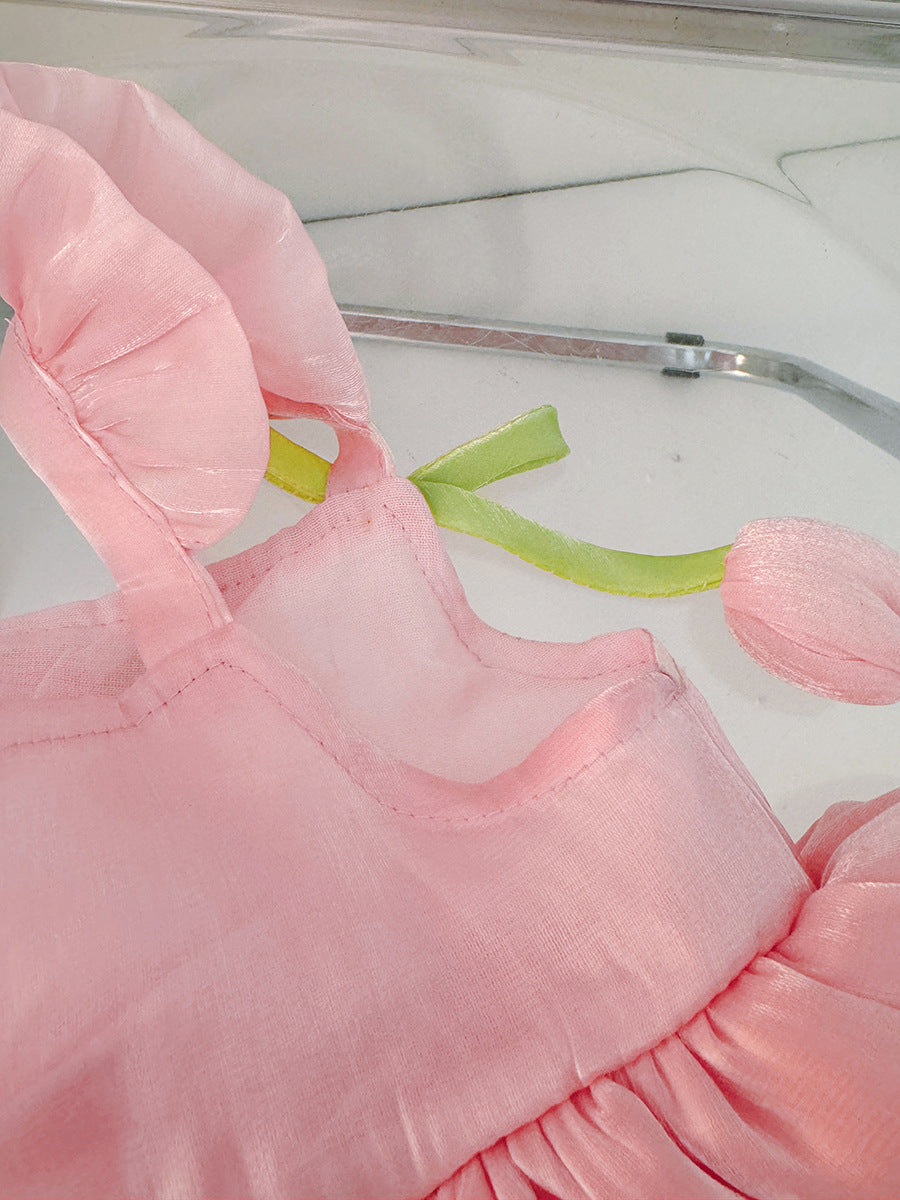 Vestido Infantil Verão Tulipas