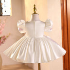Vestido Infantil Branco Flores Brilhantes