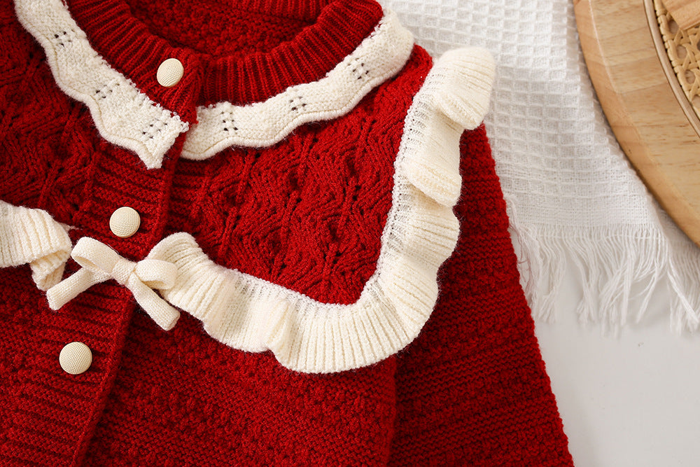 Conjunto Infantil Feminino de Tricô Inverno