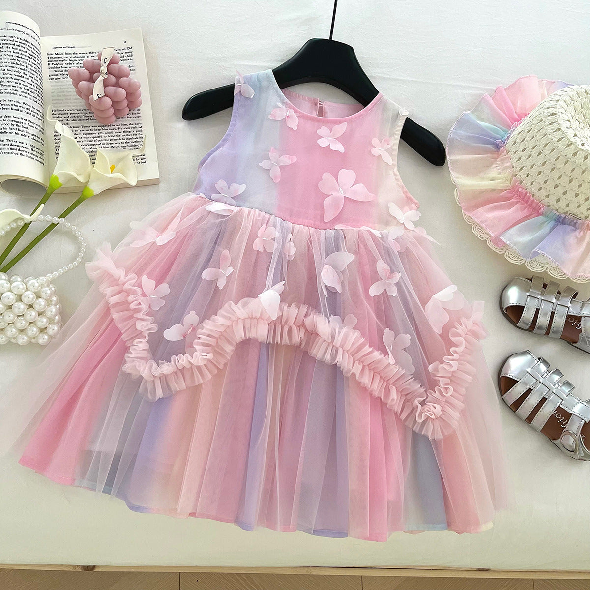 Vestido Infantil Tule Borboletinhas