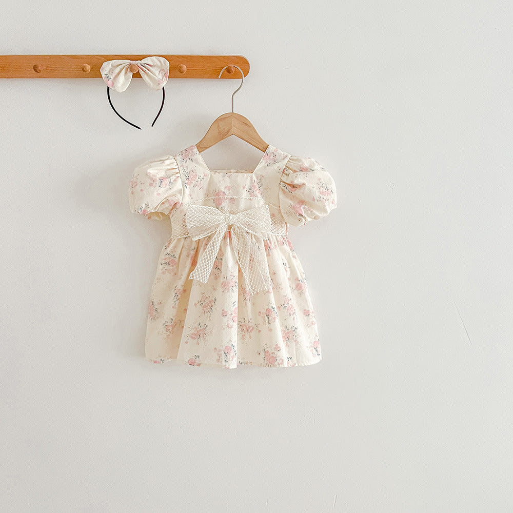 Body/ Vestido Infantil Flores Lacinho