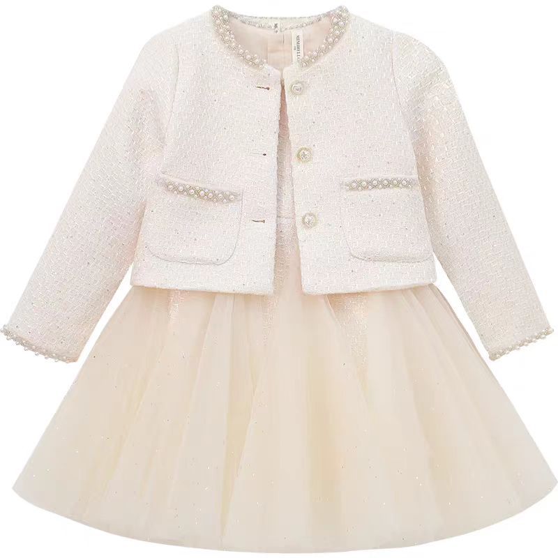 Conjunto Infantil Feminino Pérolas e Tule