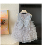 Vestido Infantil De Festa Tule Asa