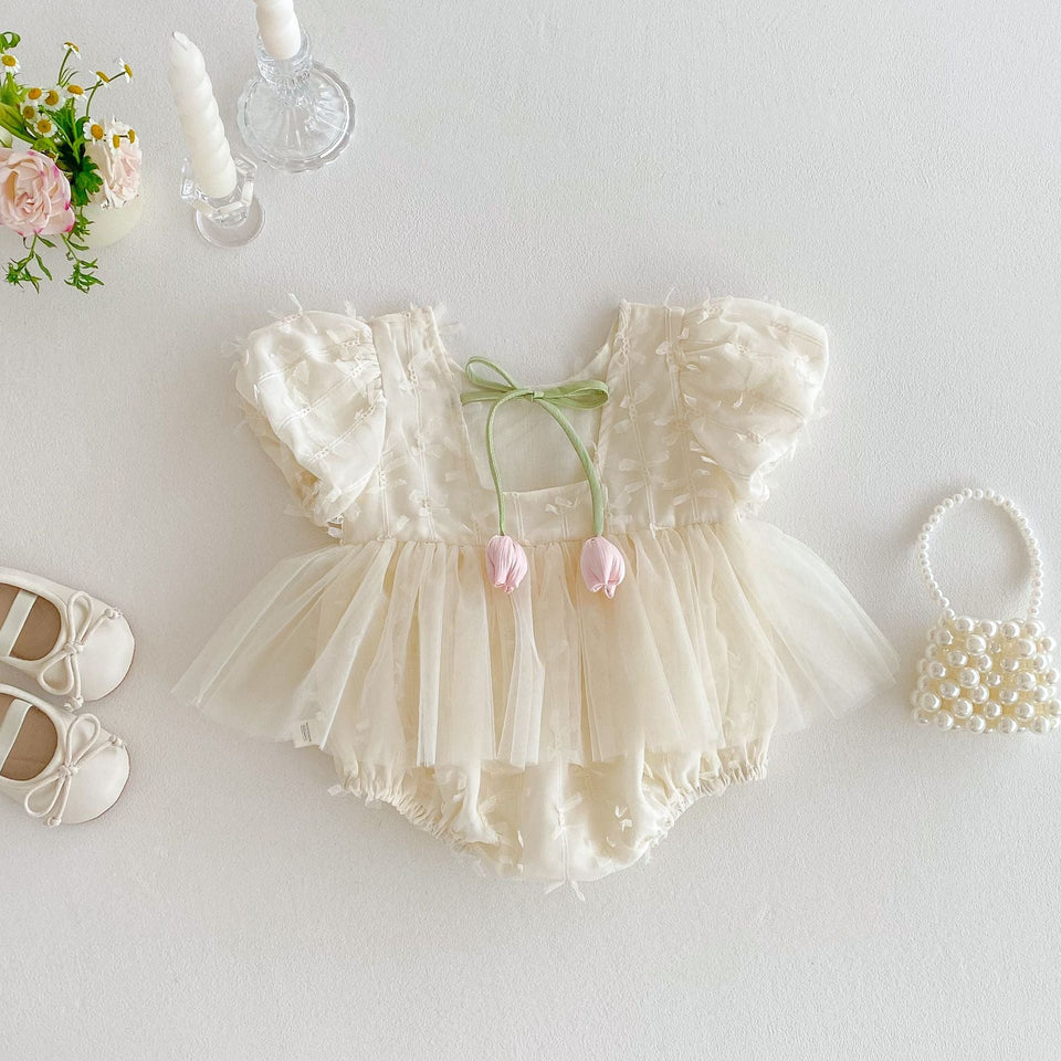 Body Infantil Feminino Tule Tulipa