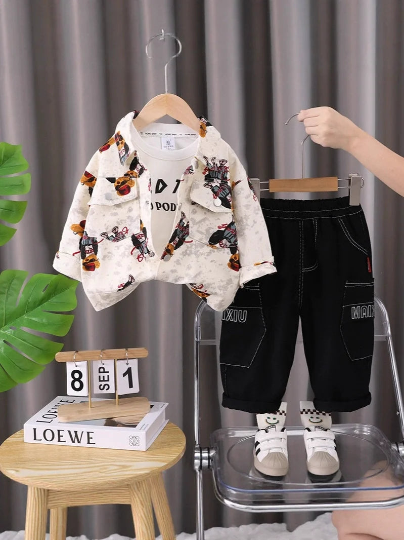 Conjunto Infantil Masculino Ursinhos 3 Peças
