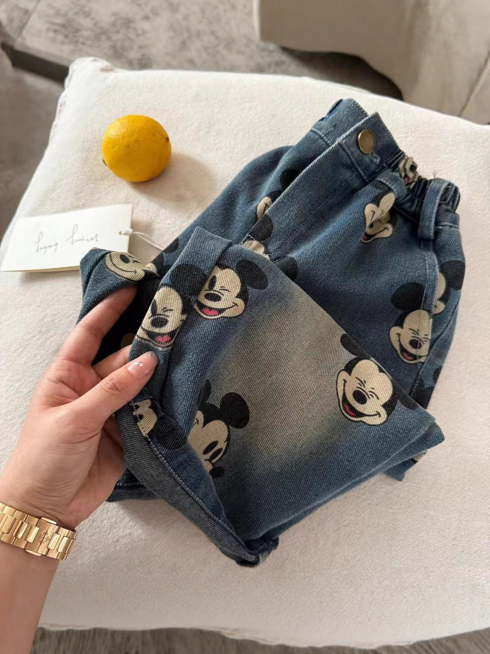 Calça Infantil Jeans Mickey