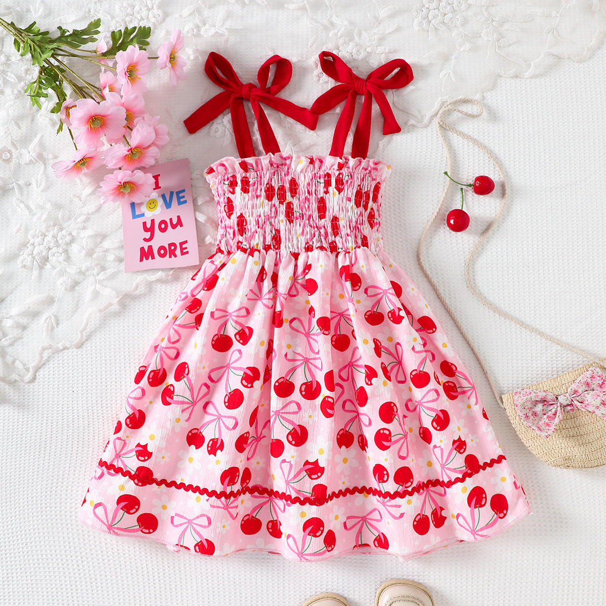 Vestido Infantil Cerejinhas