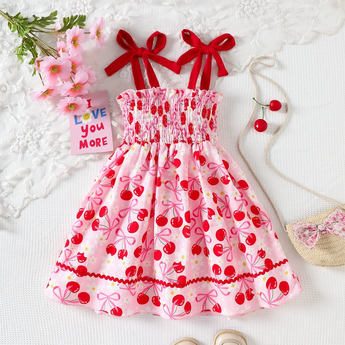 Vestido Infantil Cerejinhas