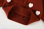 Conjunto de Tricô Feminino Corações Golinha