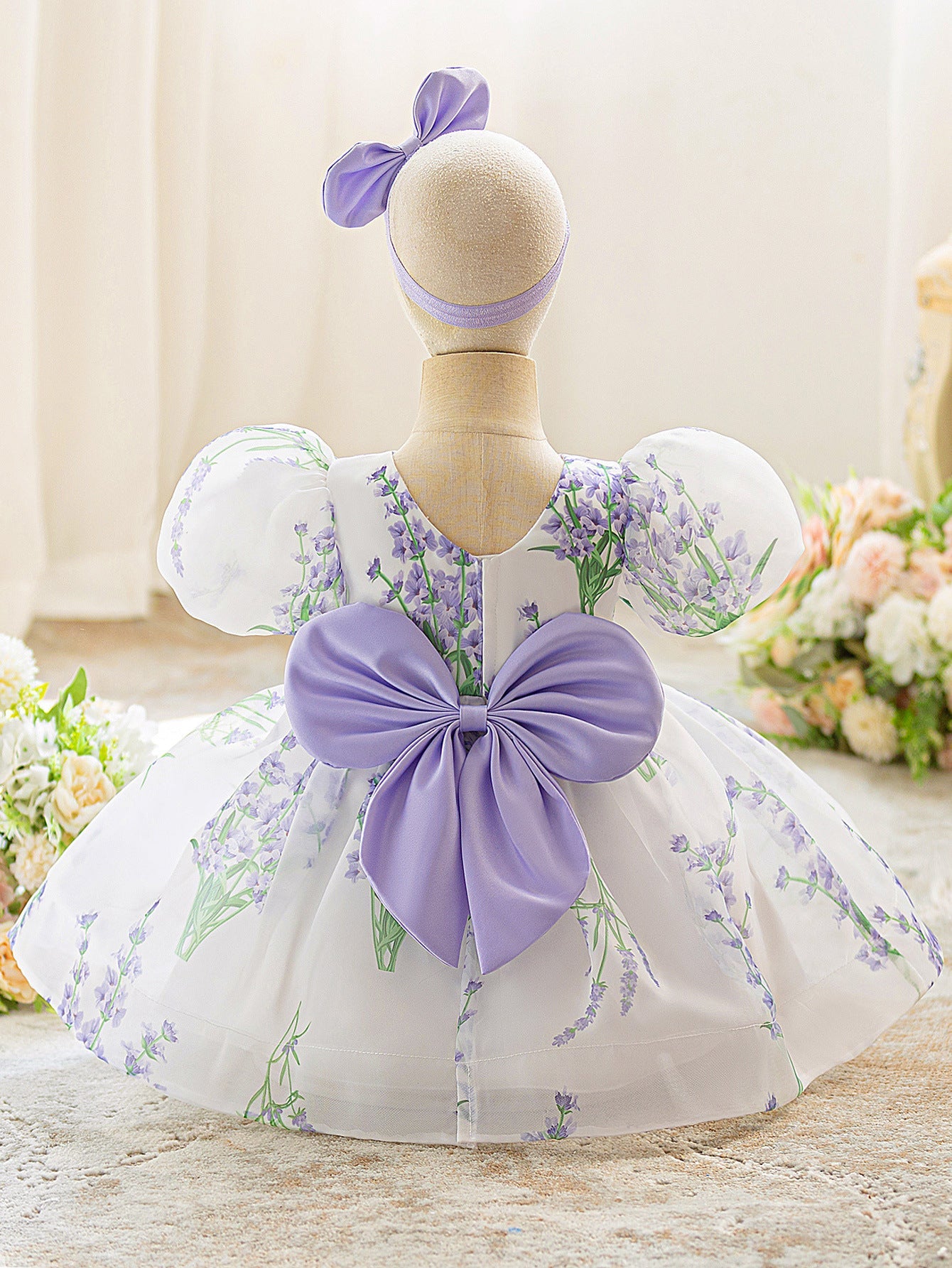 Vestido Infantil de Festa Bufante Flores