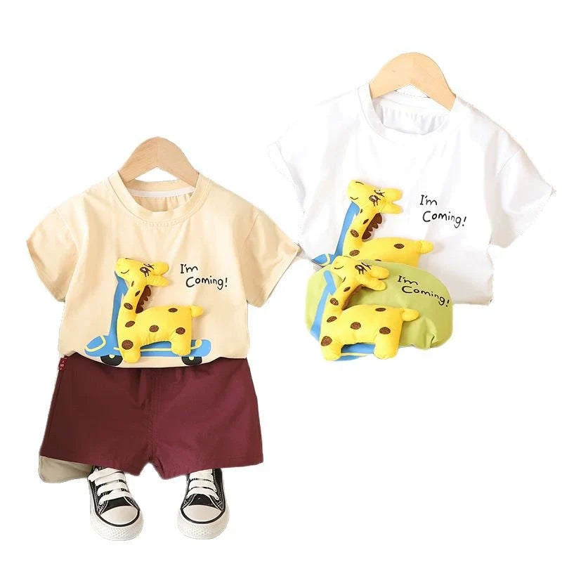 Conjunto Infantil Masculino Verão Girafinha