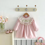 Vestido Infantil Rosa Bordadinho