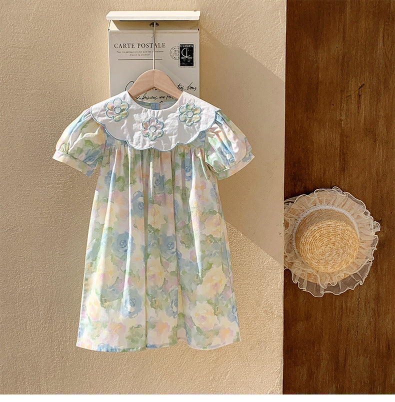 Vestido Infantil de Verão Flores