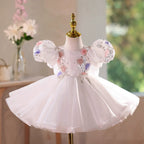 Vestido de Festa Branco Flores