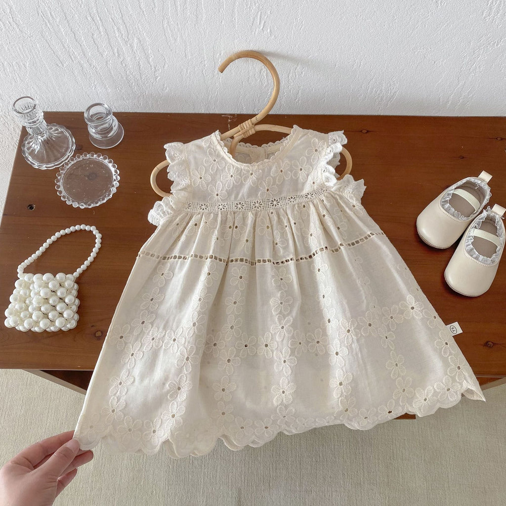 Body/ Vestido Infantil Rendado Floral