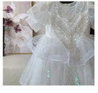 Vestido de Festa Infantil Bordado Brilhantes