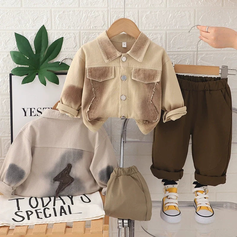 Conjunto Infantil Masculino Jaqueta Botões