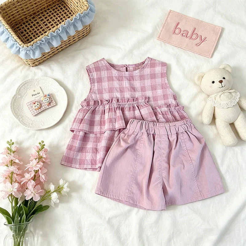 Conjunto Infantil Xadrez Verão