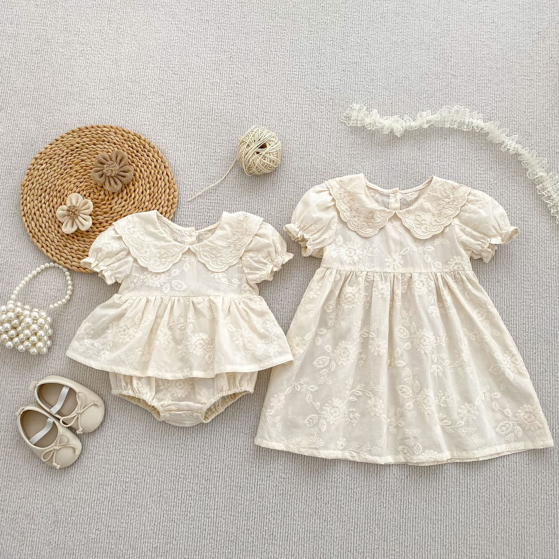 Vestido/ Body Infantil Renda Floral