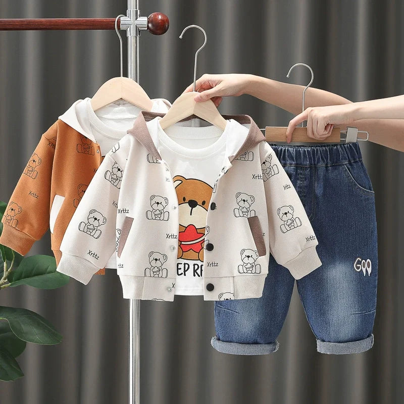 Conjunto Infantil Masculino 3 Peças Ursinho