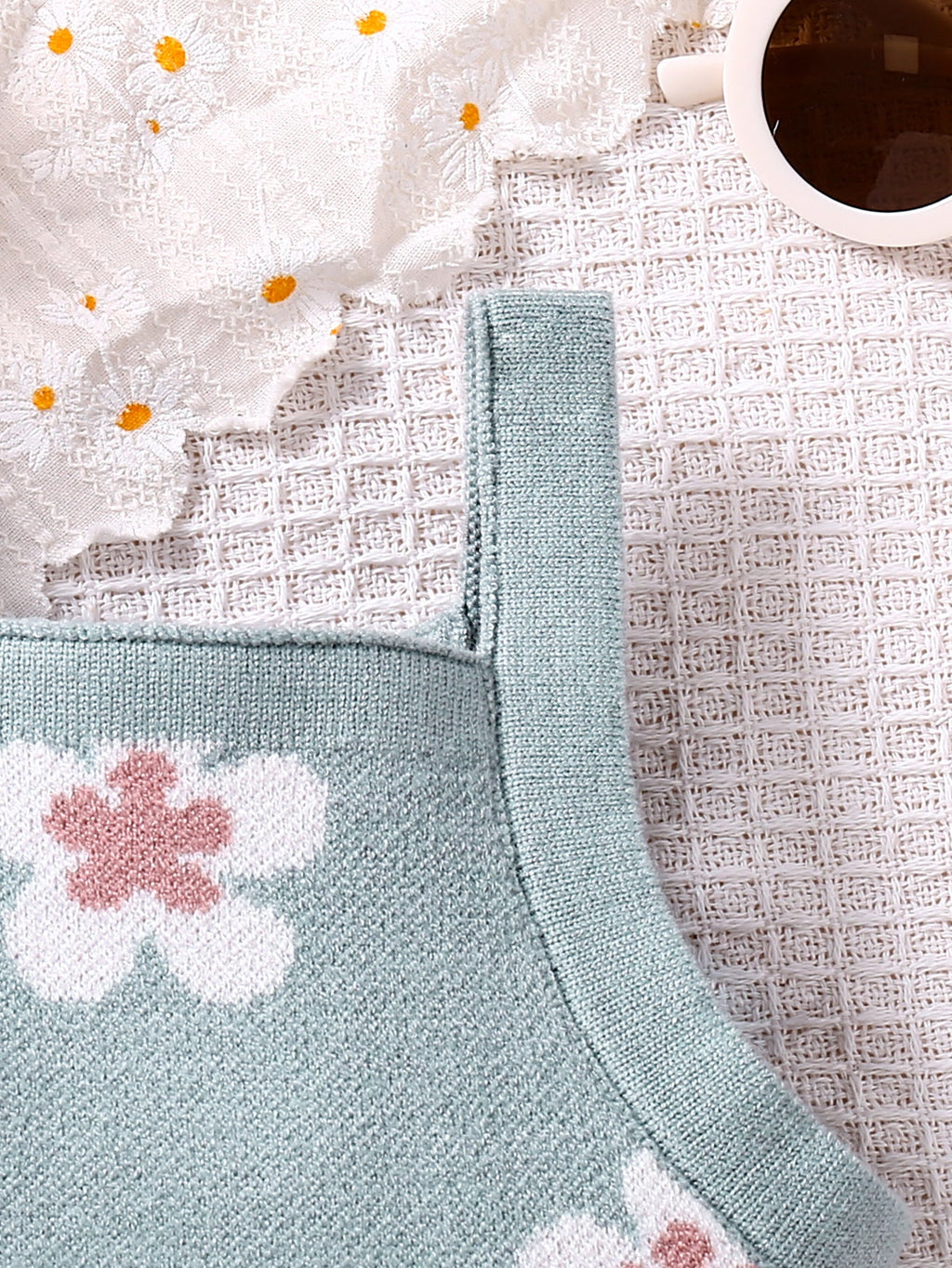 Body Infantil de Tricô Florzinhas