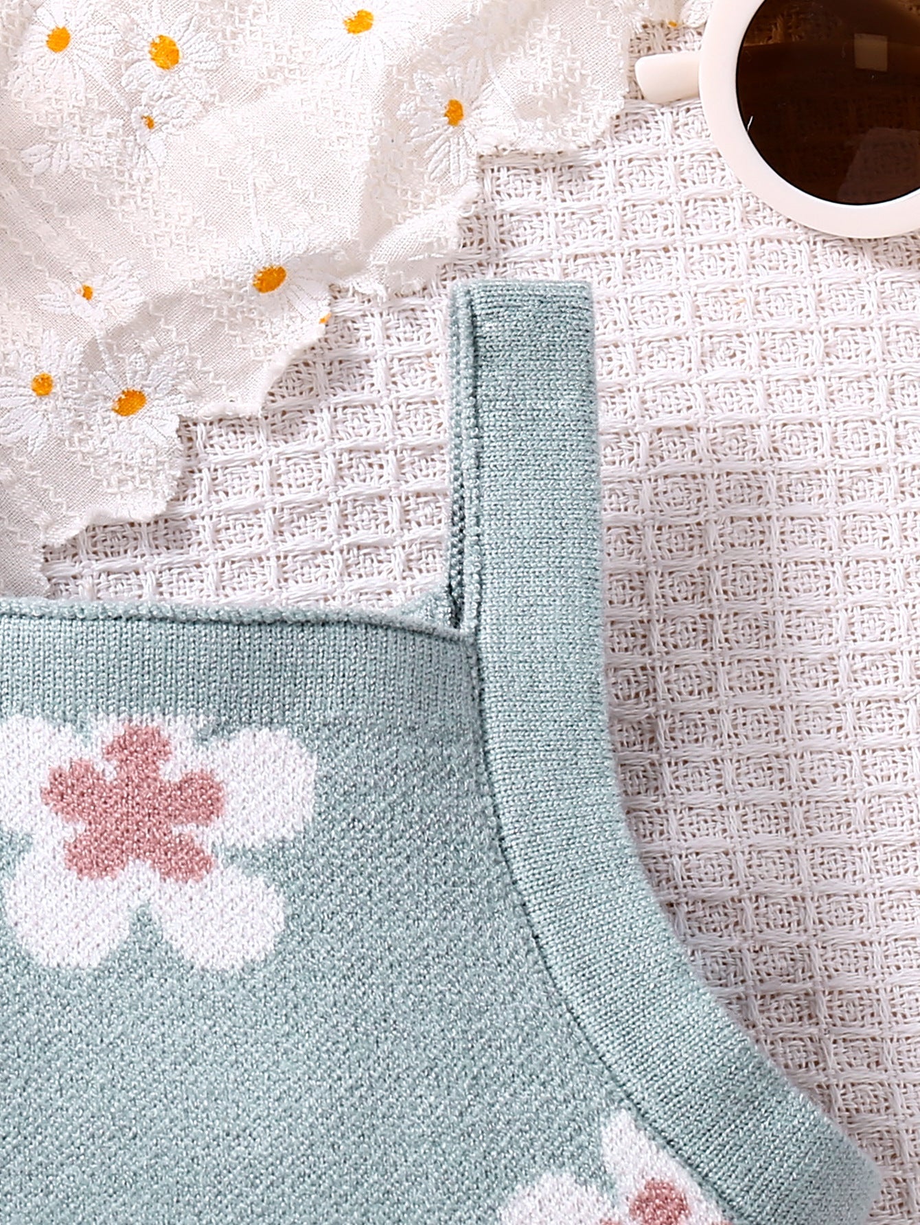 Body Infantil de Tricô Florzinhas