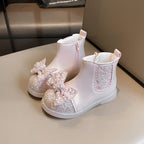 Bota Infantil Feminina Brilhante Lacinho
