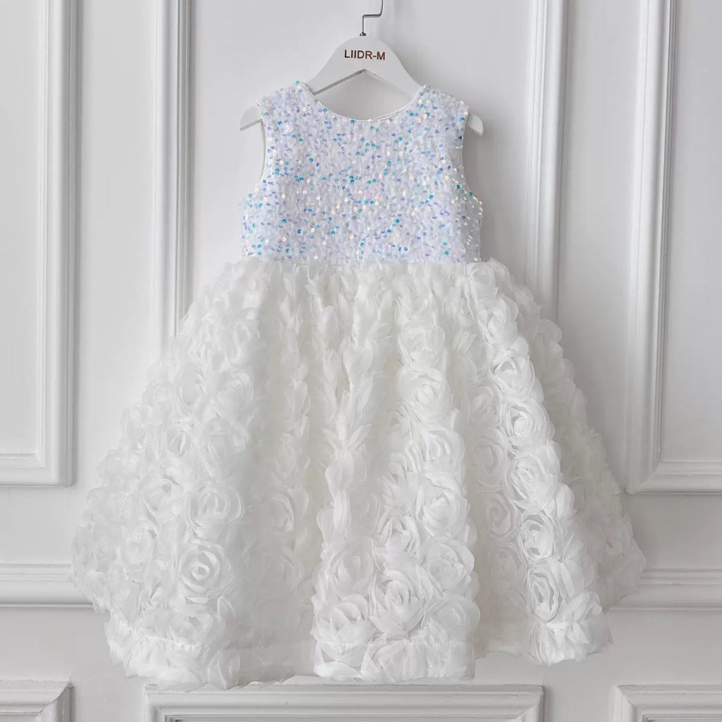 Vestido Infantil Brilhante Florzinhas