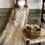 Vestido Infantil de Tule Floral