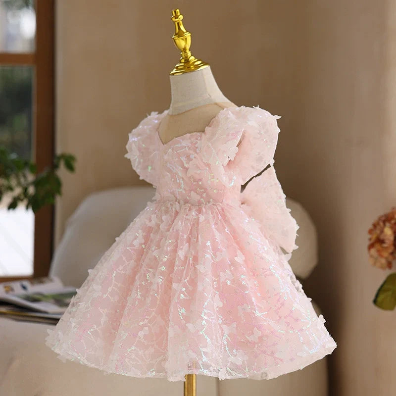 Vestido de Festa Infantil Borboletinhas Brilhante