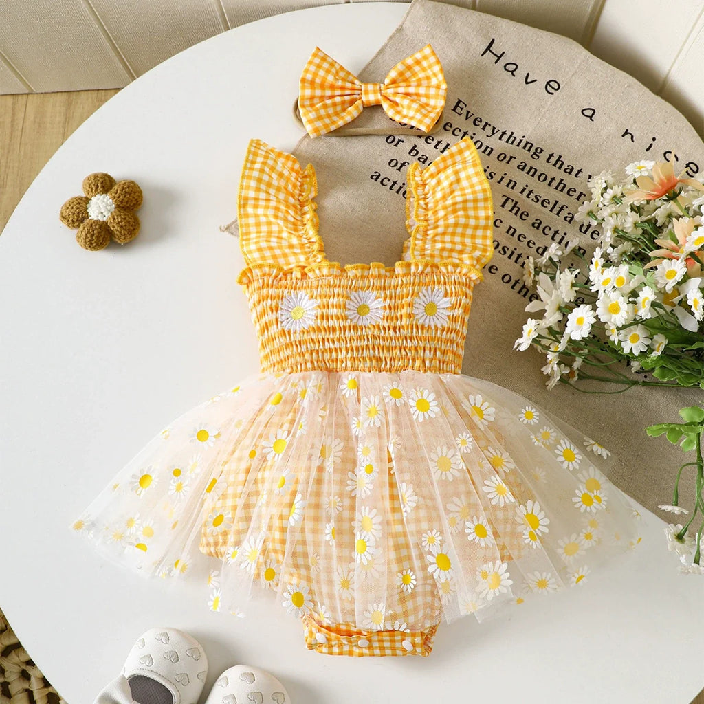 Body Infantil Verão Margaridas
