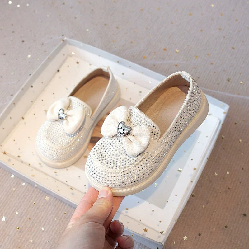 Sapato Infantil Feminino Brilhante Lacinho