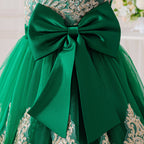 Vestido de Festa Rendado com Laço
