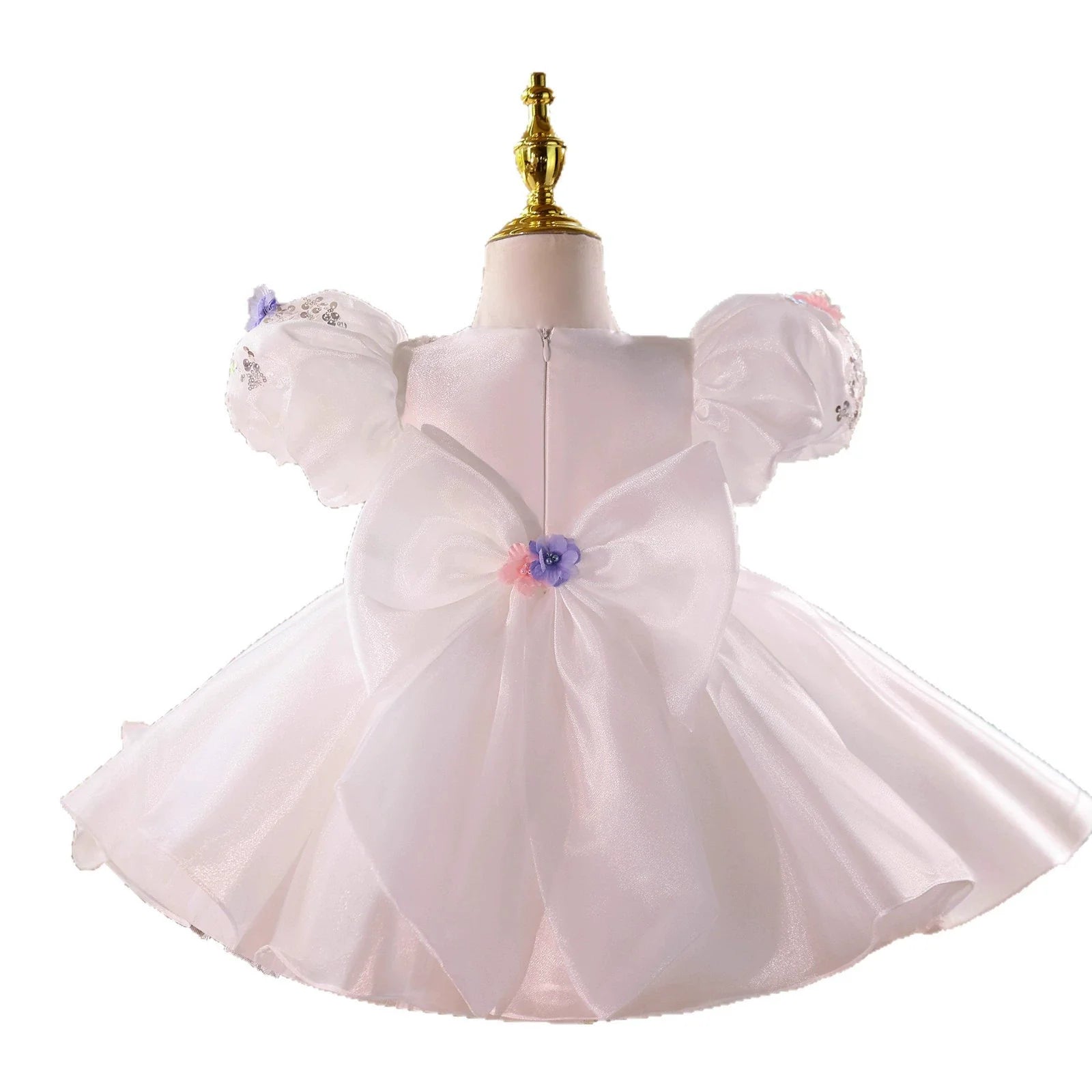 Vestido de Festa Branco Flores