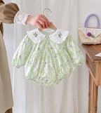 Body Infantil Verde Floral