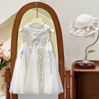 Vestido Infantil Floral com Tule