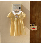 Vestido Infantil Xadrez Amarelinho Patinho