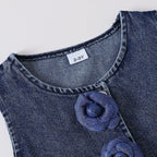 Conjunto Infantil Jeans Florzinha Lacinhos