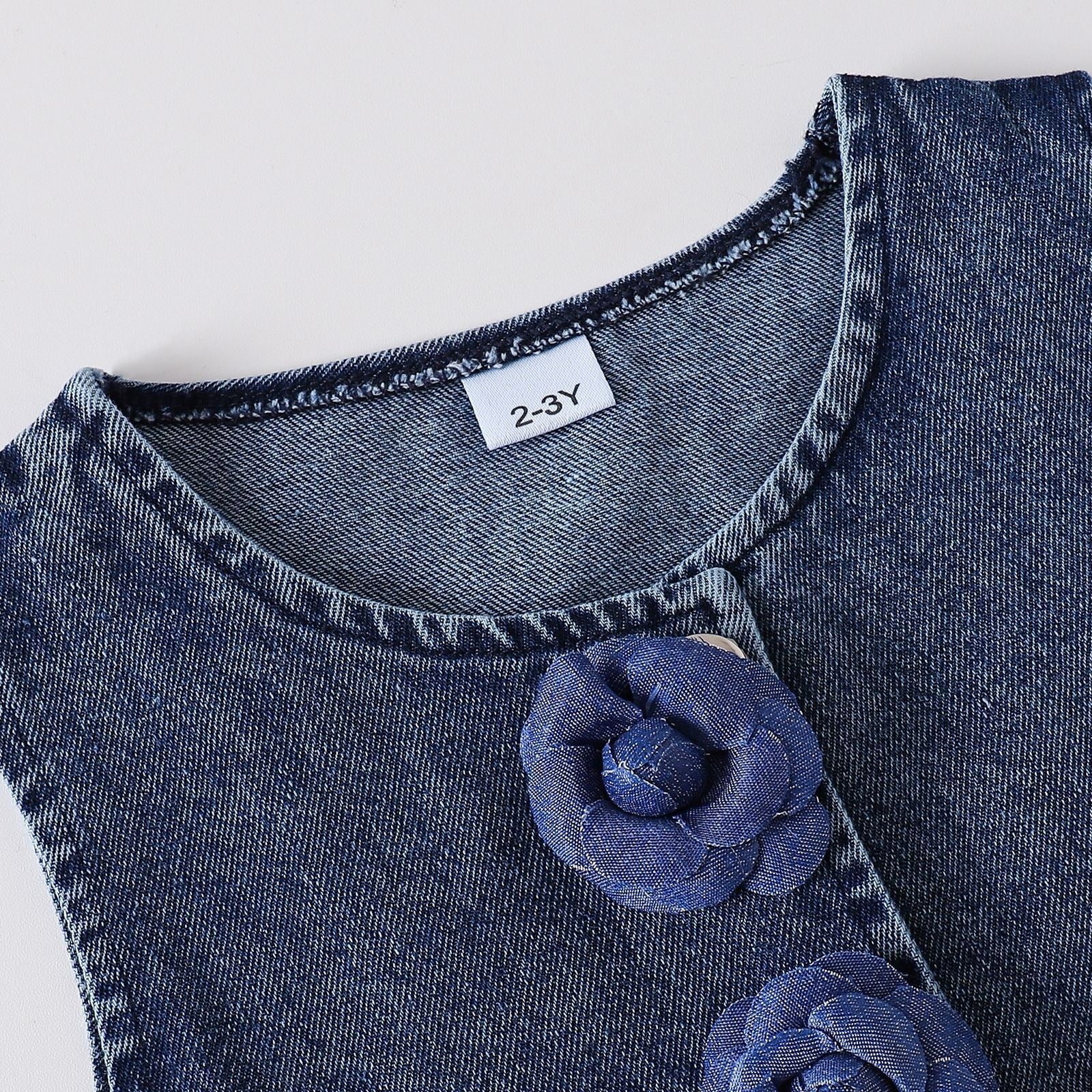 Conjunto Infantil Jeans Florzinha Lacinhos