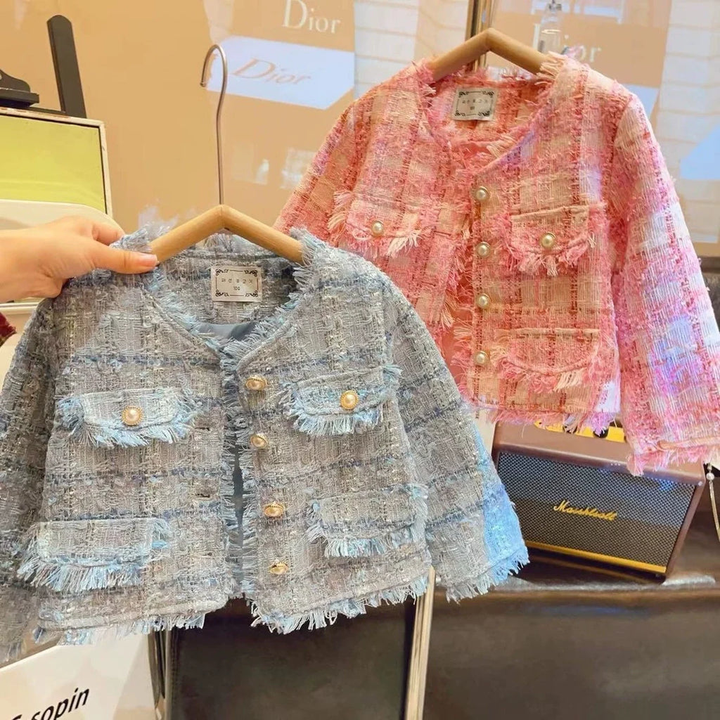 Casaco Infantil Feminino Tweed Botões