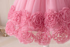 Vestido Infantil de Festa Flores e Lantejoulas