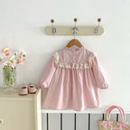 Vestido Infantil Rosa Bordadinho